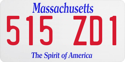 MA license plate 515ZD1