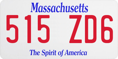 MA license plate 515ZD6