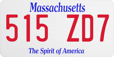 MA license plate 515ZD7