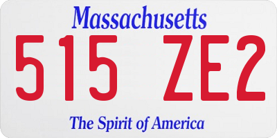 MA license plate 515ZE2