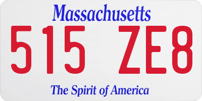 MA license plate 515ZE8