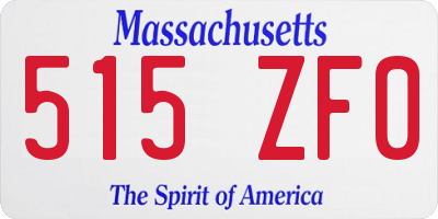 MA license plate 515ZF0
