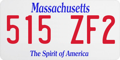 MA license plate 515ZF2
