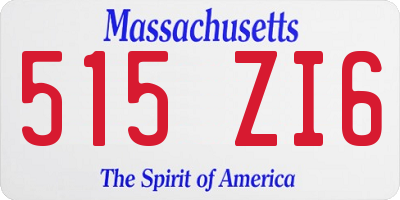 MA license plate 515ZI6