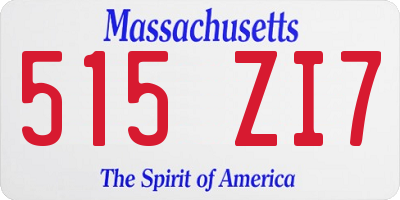 MA license plate 515ZI7