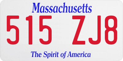 MA license plate 515ZJ8