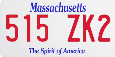 MA license plate 515ZK2
