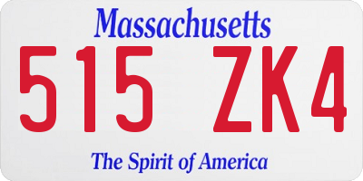 MA license plate 515ZK4