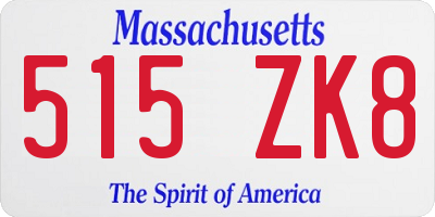 MA license plate 515ZK8