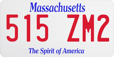 MA license plate 515ZM2