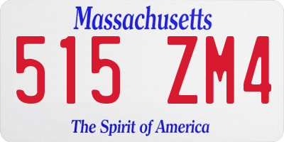 MA license plate 515ZM4