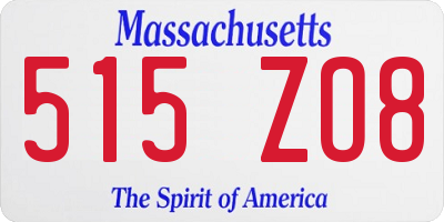 MA license plate 515ZO8