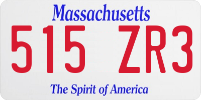 MA license plate 515ZR3