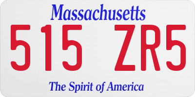 MA license plate 515ZR5