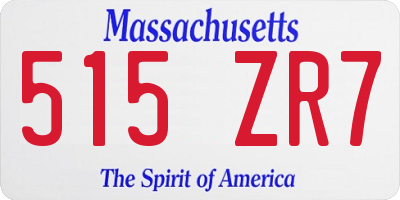 MA license plate 515ZR7