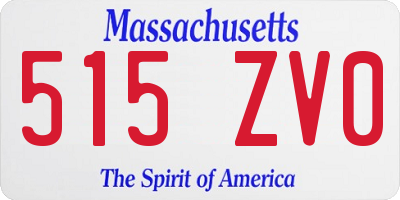 MA license plate 515ZV0