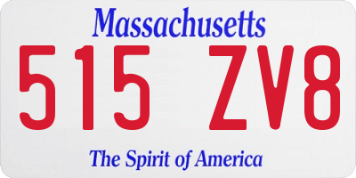 MA license plate 515ZV8