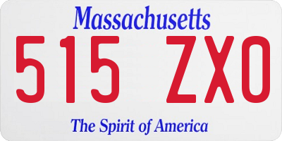 MA license plate 515ZX0
