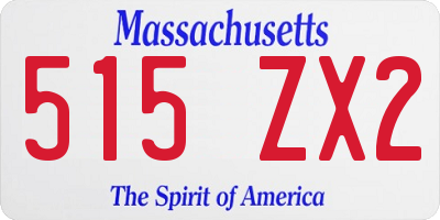 MA license plate 515ZX2