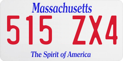 MA license plate 515ZX4