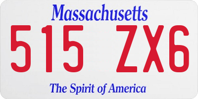MA license plate 515ZX6
