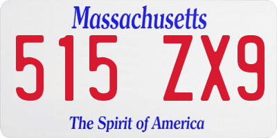 MA license plate 515ZX9
