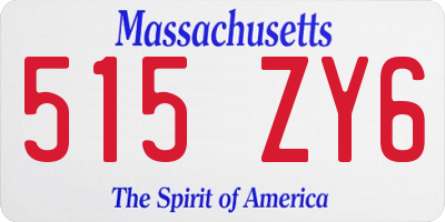 MA license plate 515ZY6