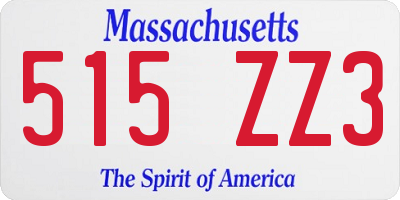MA license plate 515ZZ3