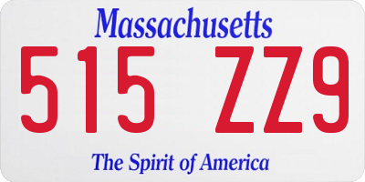 MA license plate 515ZZ9