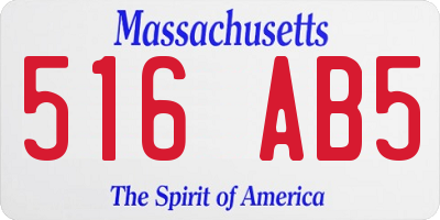 MA license plate 516AB5