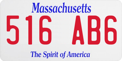 MA license plate 516AB6