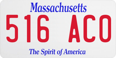 MA license plate 516AC0