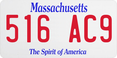 MA license plate 516AC9