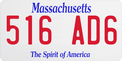 MA license plate 516AD6