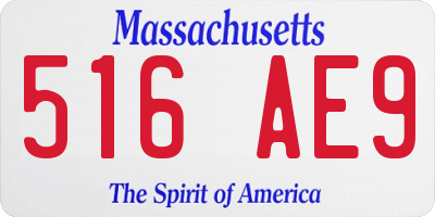 MA license plate 516AE9