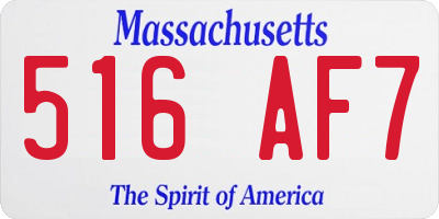 MA license plate 516AF7