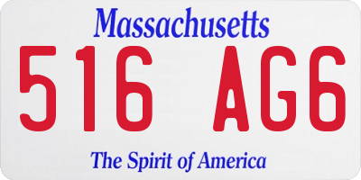 MA license plate 516AG6