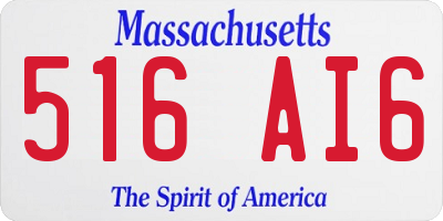 MA license plate 516AI6