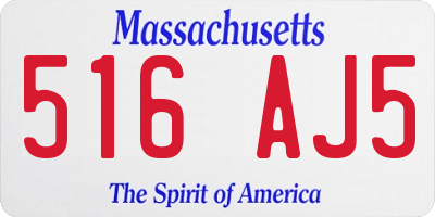 MA license plate 516AJ5