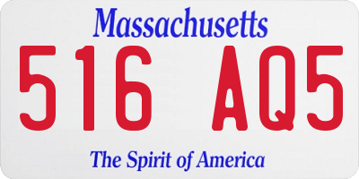 MA license plate 516AQ5