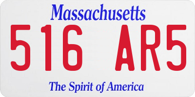 MA license plate 516AR5