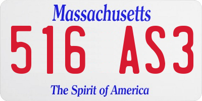 MA license plate 516AS3