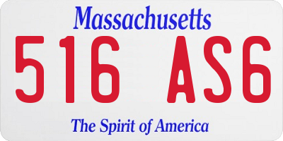 MA license plate 516AS6
