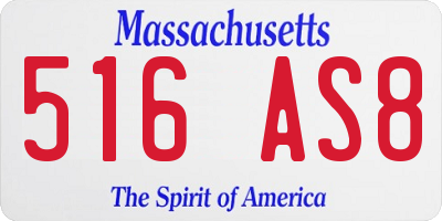 MA license plate 516AS8