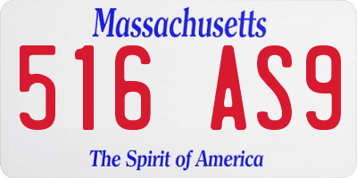 MA license plate 516AS9