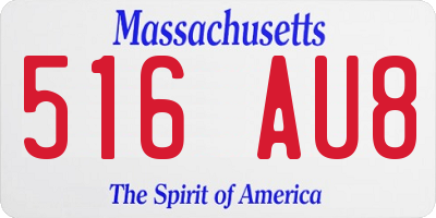 MA license plate 516AU8