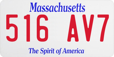 MA license plate 516AV7