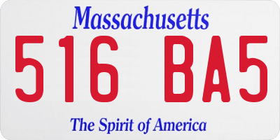 MA license plate 516BA5
