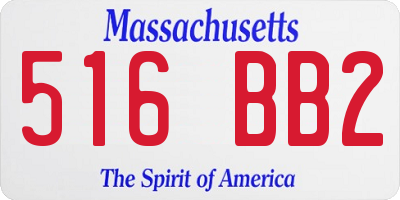 MA license plate 516BB2