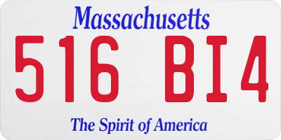 MA license plate 516BI4
